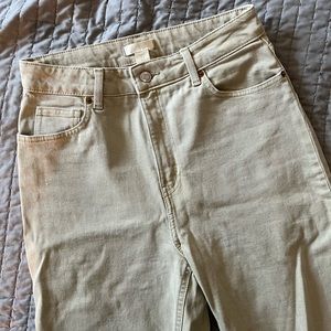 H&M slim mom high ankle jeans in light beige